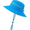 imageKids Sun Hat Fishing Hats for Boys Girls UPF 50 Wide Brim Bucket Hats for Kids Hiking Safari HatSky Blue