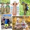imageKids Sun Hat Fishing Hats for Boys Girls UPF 50 Wide Brim Bucket Hats for Kids Hiking Safari HatSky Blue