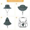 imageKids Sun Hat Fishing Hats for Boys Girls UPF 50 Wide Brim Bucket Hats for Kids Hiking Safari HatSky Blue