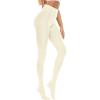 imageAmerican Trends Adult Tights for Women Opaque Run Resistant Plus Size Pantyhose High Waisted 80sCream White
