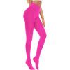 imageAmerican Trends Adult Tights for Women Opaque Run Resistant Plus Size Pantyhose High Waisted 80sHot Pink