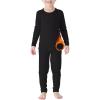 imageAmerican Trends Kids Thermal Underwear Set Ultra Soft Kids Long Johns Sets Toddler Base Layer for Boys GirlsA Black