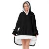 imageAmerican Trends Wearable Blanket Hoodie Oversized Sherpa Warm Hoodie Blanket Thick Sweatshirt Gift for Women Men GirlsBlack