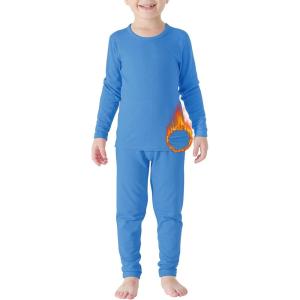 imageAmerican Trends Kids Thermal Underwear Set Ultra Soft Kids Long Johns Sets Toddler Base Layer for Boys GirlsDark Blue