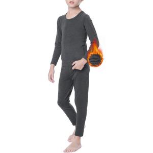 imageAmerican Trends Kids Thermal Underwear Set Ultra Soft Kids Long Johns Sets Toddler Base Layer for Boys GirlsGray