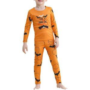imageAmerican Trends Kids Thermal Underwear Set Ultra Soft Kids Long Johns Sets Toddler Base Layer for Boys GirlsOrange Bat