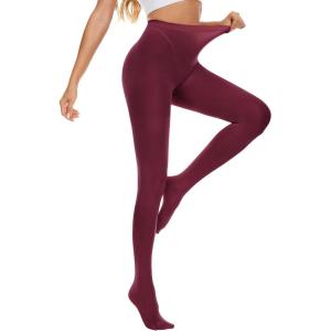 imageAmerican Trends Tights for Women Semi Opaque Pantyhose Womens Run Resistant Tights Hight Waist 80D StockingsWine Red