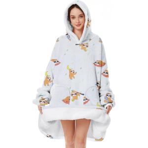 imageAmerican Trends Wearable Blanket Hoodie Oversized Sherpa Warm Hoodie Blanket Thick Sweatshirt Gift for Women Men GirlsSloth