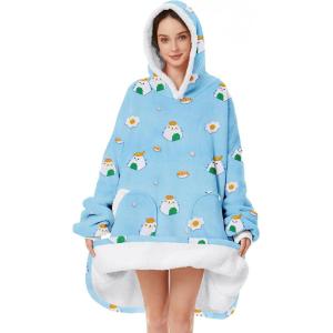 imageAmerican Trends Wearable Blanket Hoodie Oversized Sherpa Warm Hoodie Blanket Thick Sweatshirt Gift for Women Men GirlsSushi