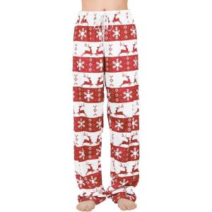 imageAmerican Trends Womens Plush Pajama Pants Soft Fuzzy Pajama Bottoms for Women Cozy Pj Fleece Lounge PantsB Red Christmas