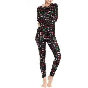 imageAmerican Trends Womens Thermal Underwear Set Long Johns Base Layer Fleece Lined Top and Bottom Thermals Sets LoungewearChristmas