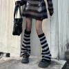 imageAmerican Trends Leg Warmers Y2k Kawaii Black White Cute Leg Warmers Y2k Goth accessories for Women Girls 80s Party SportsA Blackgrey