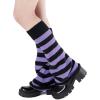 imageAmerican Trends Leg Warmers Y2k Kawaii Black White Cute Leg Warmers Y2k Goth accessories for Women Girls 80s Party SportsBlackpurple
