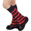 imageAmerican Trends Leg Warmers Y2k Kawaii Black White Cute Leg Warmers Y2k Goth accessories for Women Girls 80s Party SportsBlackred Striped