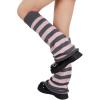 imageAmerican Trends Leg Warmers Y2k Kawaii Black White Cute Leg Warmers Y2k Goth accessories for Women Girls 80s Party SportsGrey Pink Striped