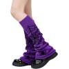 imageAmerican Trends Leg Warmers Y2k Kawaii Black White Cute Leg Warmers Y2k Goth accessories for Women Girls 80s Party SportsPurple Spider