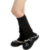 imageAmerican Trends Leg Warmers Y2k Kawaii Black White Cute Leg Warmers Y2k Goth accessories for Women Girls 80s Party SportsSolid Black