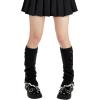 imageAmerican Trends Leg Warmers Y2k Kawaii Black White Cute Leg Warmers Y2k Goth accessories for Women Girls 80s Party SportsSolid Black