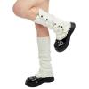imageAmerican Trends Leg Warmers Y2k Kawaii Black White Cute Leg Warmers Y2k Goth accessories for Women Girls 80s Party SportsSolid White