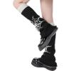imageAmerican Trends Leg Warmers Y2k Kawaii Black White Cute Leg Warmers Y2k Goth accessories for Women Girls 80s Party SportsSpider Web