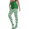 imageAmerican Trends Striped Tights for Women Witch Tights Halloween Costume Stretchy Tights Pantyhose StockingsGreen White Stripe