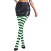 imageAmerican Trends Striped Tights for Women Witch Tights Halloween Costume Stretchy Tights Pantyhose StockingsGreen White Stripe