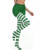 imageAmerican Trends Striped Tights for Women Witch Tights Halloween Costume Stretchy Tights Pantyhose StockingsGreen White Stripe