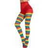 imageAmerican Trends Striped Tights for Women Witch Tights Halloween Costume Stretchy Tights Pantyhose StockingsRainbow Stripe