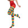 imageAmerican Trends Striped Tights for Women Witch Tights Halloween Costume Stretchy Tights Pantyhose StockingsRainbow Stripe