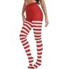 imageAmerican Trends Striped Tights for Women Witch Tights Halloween Costume Stretchy Tights Pantyhose StockingsRed White Stripe