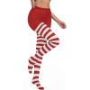 imageAmerican Trends Striped Tights for Women Witch Tights Halloween Costume Stretchy Tights Pantyhose StockingsRed White Stripe