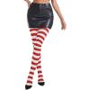 imageAmerican Trends Striped Tights for Women Witch Tights Halloween Costume Stretchy Tights Pantyhose StockingsRed White Stripe