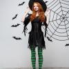 imageAmerican Trends Striped Tights for Women Witch Tights Halloween Costume Stretchy Tights Pantyhose StockingsYellow Black Stripe