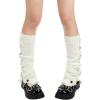 imageAmerican Trends Leg Warmers Y2k Kawaii Black White Cute Leg Warmers Y2k Goth accessories for Women Girls 80s Party SportsSolid White