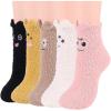 imageAmerican Trends Womens Fuzzy Socks Winter Warm Fluffy Socks Athletic Outdoor Sports Socks5 Pack Cute Face