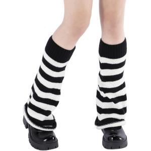 imageAmerican Trends Leg Warmers Y2k Kawaii Black White Cute Leg Warmers Y2k Goth accessories for Women Girls 80s Party SportsA Blackwhite