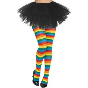 imageAmerican Trends Striped Tights for Women Witch Tights Halloween Costume Stretchy Tights Pantyhose StockingsRainbow Stripe