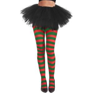 imageAmerican Trends Striped Tights for Women Witch Tights Halloween Costume Stretchy Tights Pantyhose StockingsRed Green Stripe