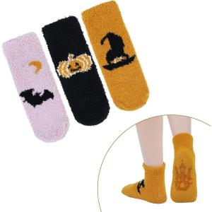 imageAmerican Trends Womens Fuzzy Socks Winter Warm Fluffy Socks Athletic Outdoor Sports Socks3 Pack Halloween Set