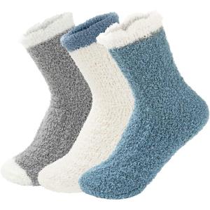 imageAmerican Trends Womens Fuzzy Socks Winter Warm Fluffy Socks Athletic Outdoor Sports Socks3 Pairs Tricolor