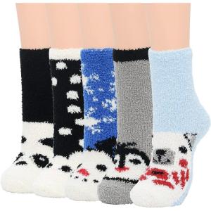 imageAmerican Trends Womens Fuzzy Socks Winter Warm Fluffy Socks Athletic Outdoor Sports Socks5 Pack Animals