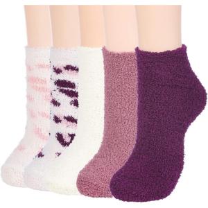imageAmerican Trends Womens Fuzzy Socks Winter Warm Fluffy Socks Athletic Outdoor Sports Socks5 Pack Candyprint