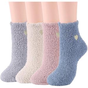imageAmerican Trends Womens Fuzzy Socks Winter Warm Fluffy Socks Athletic Outdoor Sports SocksA 4Heart