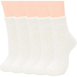 imageAmerican Trends Womens Fuzzy Socks Winter Warm Fluffy Socks Athletic Outdoor Sports SocksA 5Milk White