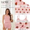 imageAmerican Trends Cute Pajamas for Women Strawberry Print Cami Top and Shorts Pj Set Two Piece Pajama Set Sleepwear Sleep SetAa Strawberry Pink