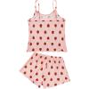 imageAmerican Trends Cute Pajamas for Women Strawberry Print Cami Top and Shorts Pj Set Two Piece Pajama Set Sleepwear Sleep SetAa Strawberry Pink