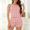 imageAmerican Trends Cute Pajamas for Women Strawberry Print Cami Top and Shorts Pj Set Two Piece Pajama Set Sleepwear Sleep SetAa Strawberry Pink