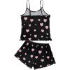 imageAmerican Trends Cute Pajamas for Women Strawberry Print Cami Top and Shorts Pj Set Two Piece Pajama Set Sleepwear Sleep SetBlack Pink Love