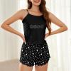 imageAmerican Trends Cute Pajamas for Women Strawberry Print Cami Top and Shorts Pj Set Two Piece Pajama Set Sleepwear Sleep SetBlack Star Moon