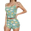 imageAmerican Trends Cute Pajamas for Women Strawberry Print Cami Top and Shorts Pj Set Two Piece Pajama Set Sleepwear Sleep SetCat
